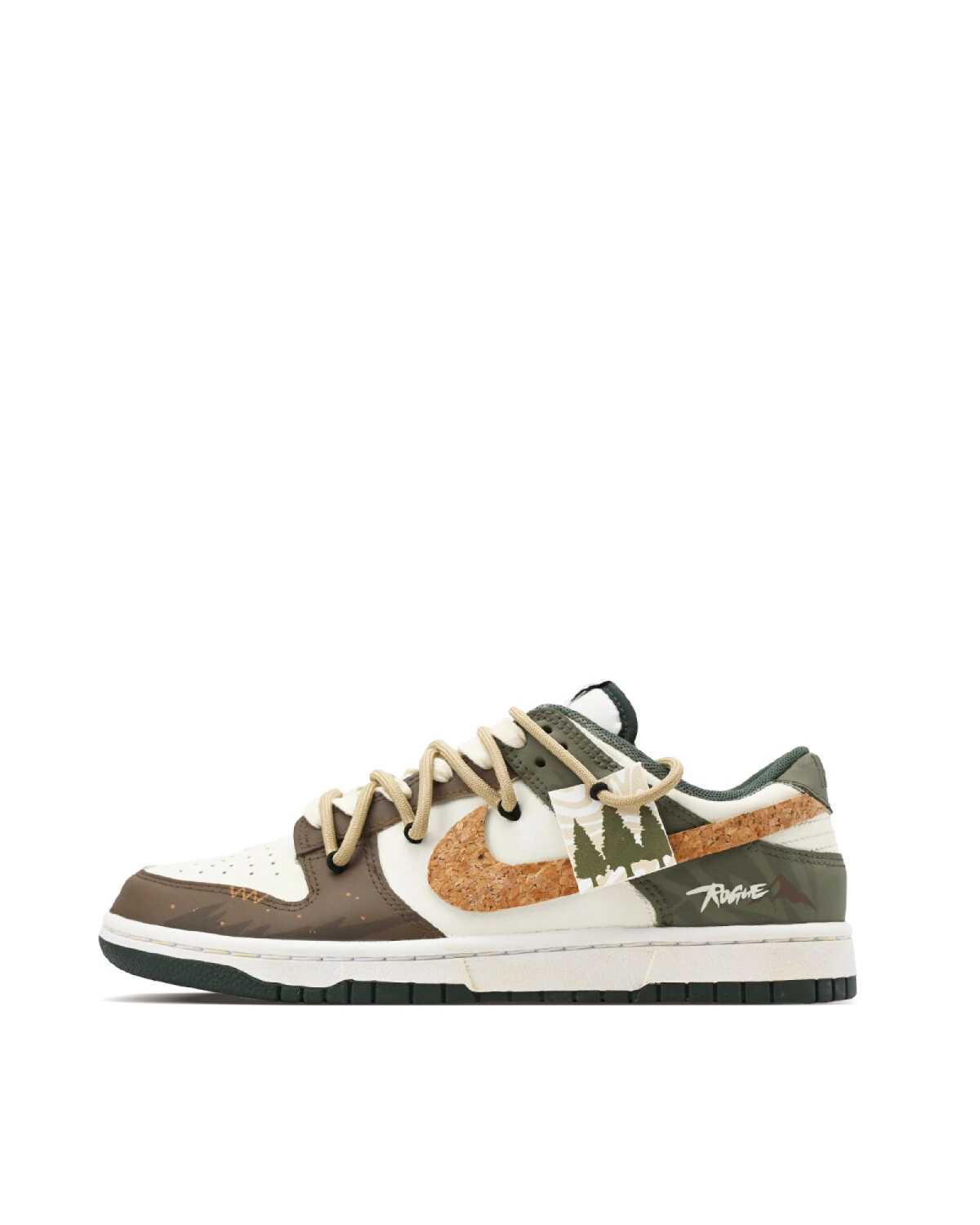 Nike Dunk Low unisex кеды из натуральной кожи коричневые картинка