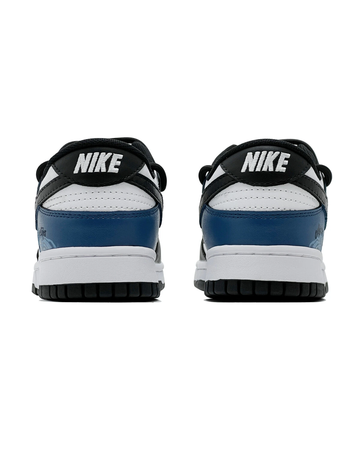 Nike Dunk unisex кроссовки с ручной росписью черно-синие картинка