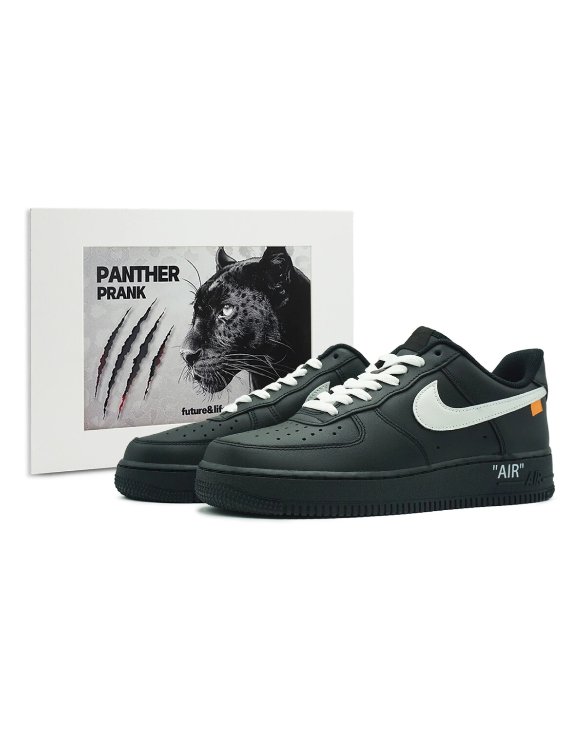 Nike Air Force 1 07 мужские и женские повседневные кроссовки черно-белые картинка