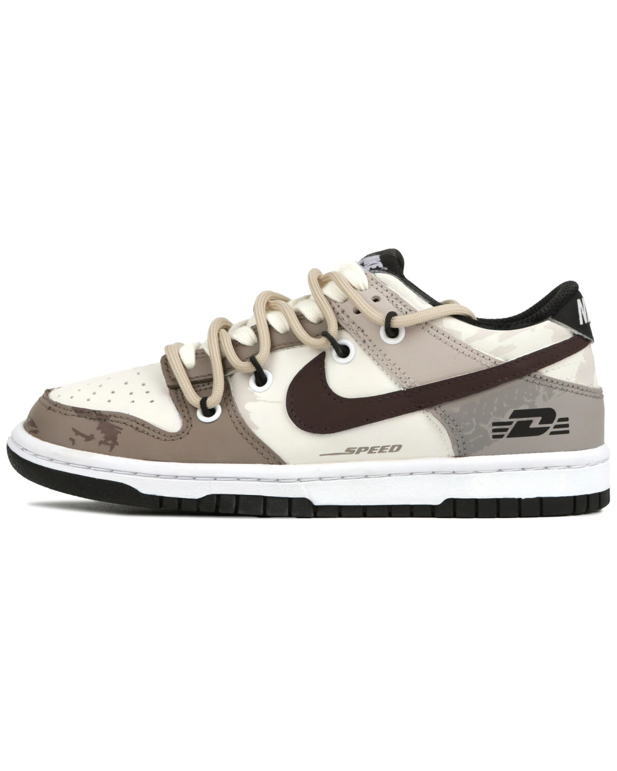 Nike Dunk unisex повседневные кроссовки бежево-коричневые с ретро-дизайном картинка