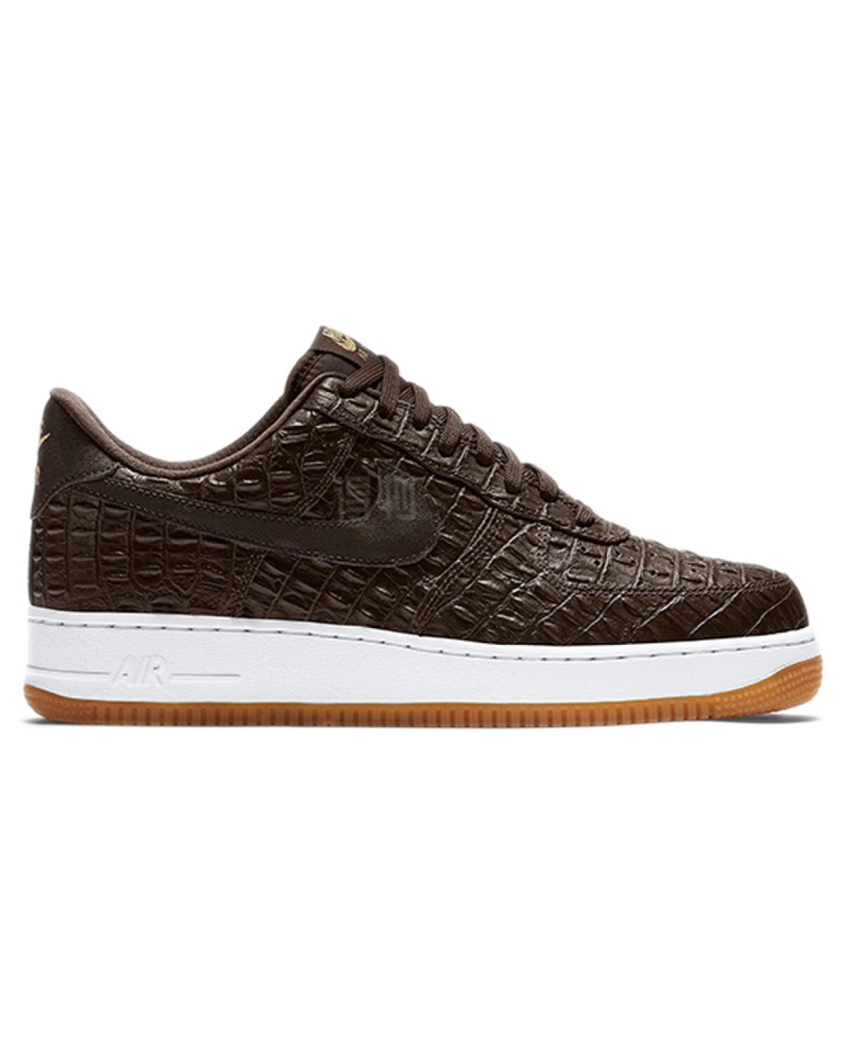 Nike Air Force 1 07 LV8 мужские кроссовки коричневые с кроко-принтом картинка