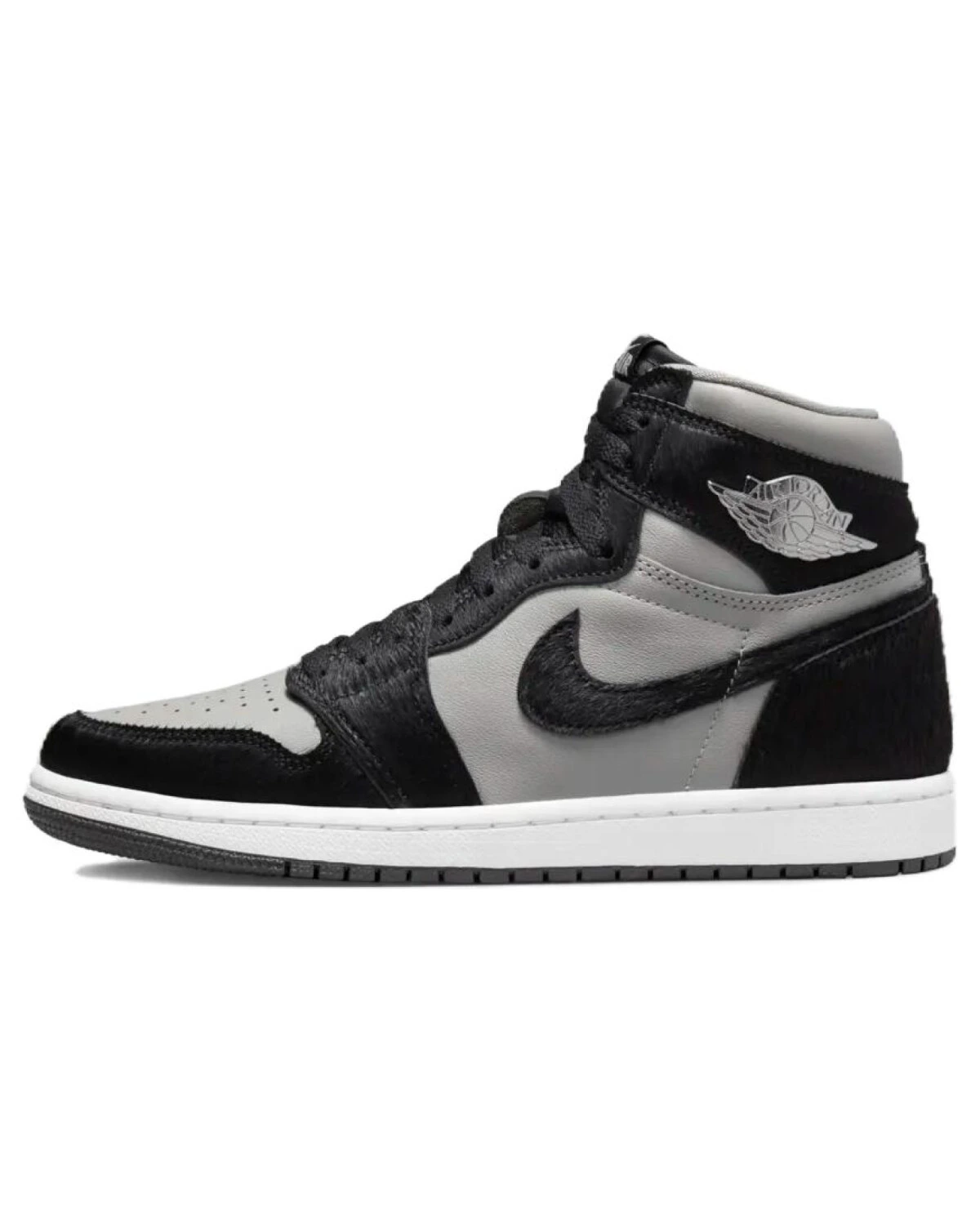 Jordan Air Jordan 1 женские кроссовки высокие чёрно-серые картинка