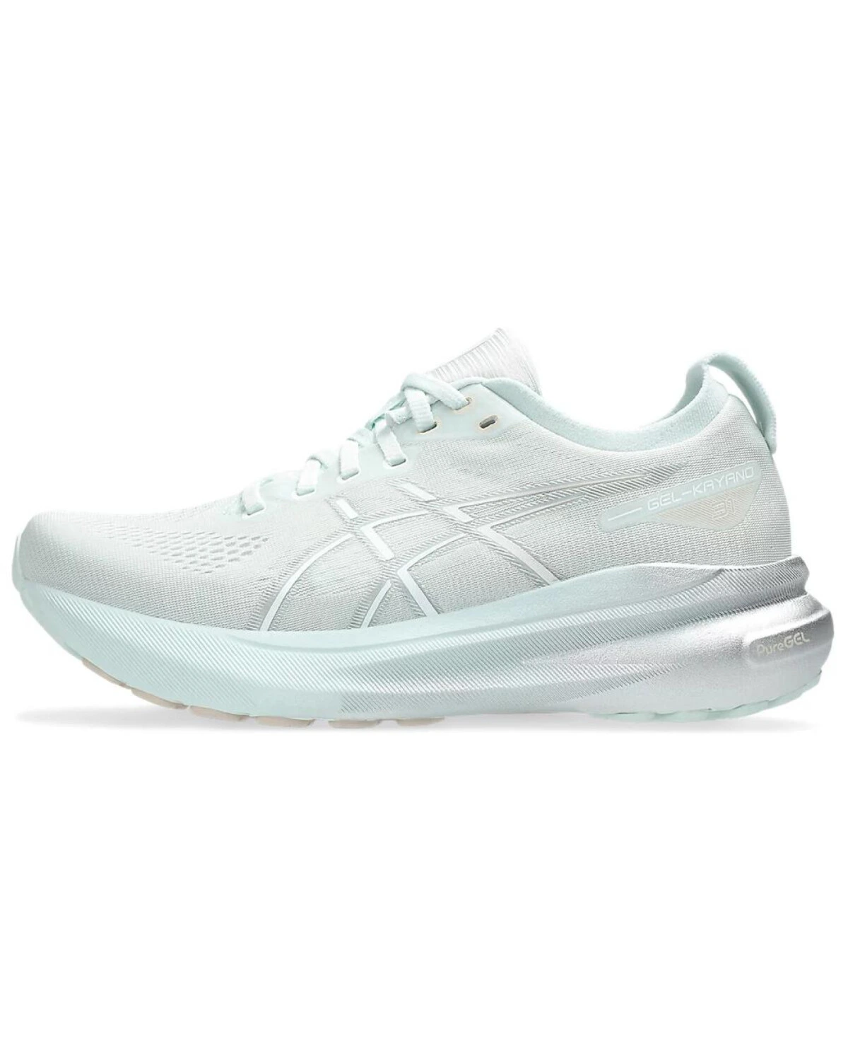 Asics Gel-Kayano 31 женские кроссовки для бега серо-зеленые картинка