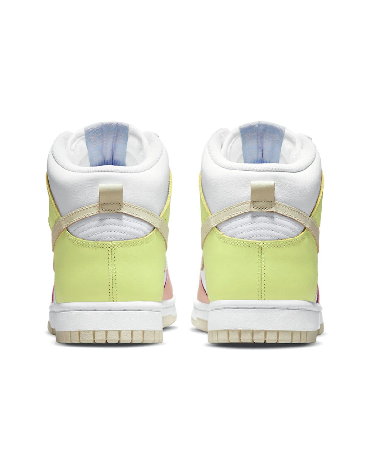 Nike Dunk High "Cashmere" женские кроссовки высокие бело-розово-желтые картинка