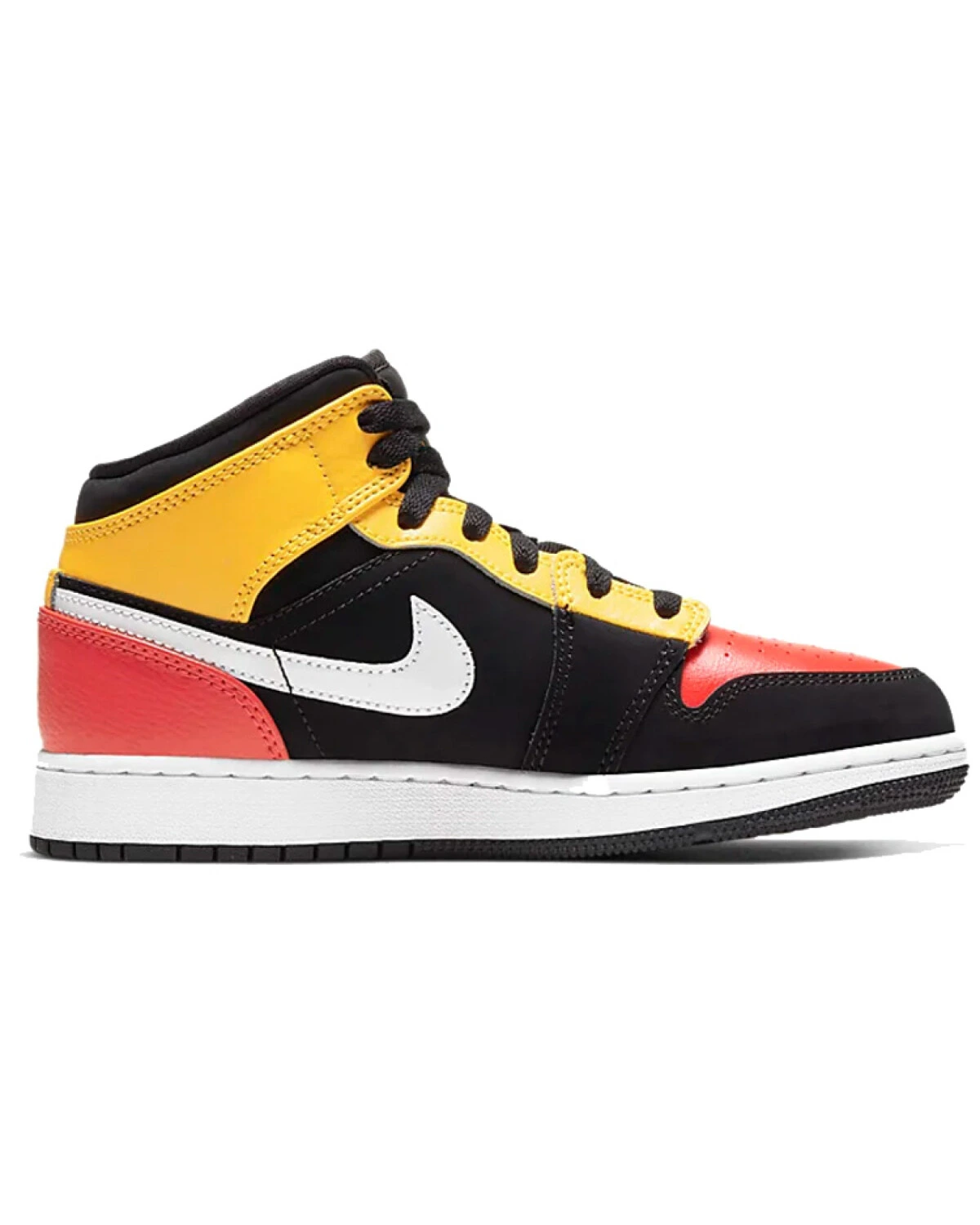 Jordan Air Jordan 1 детские кроссовки MID черно-красно-желтые картинка