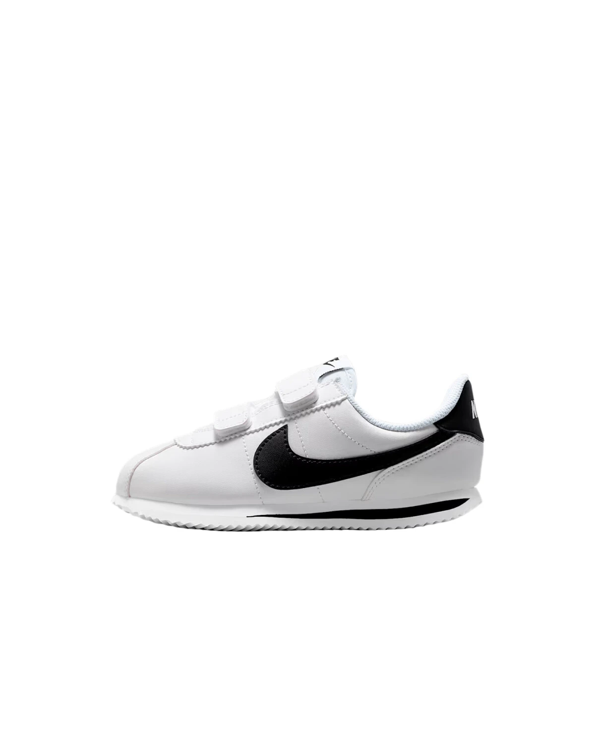 Nike Cortez детские кроссовки бело-черные с магнитной застежкой картинка