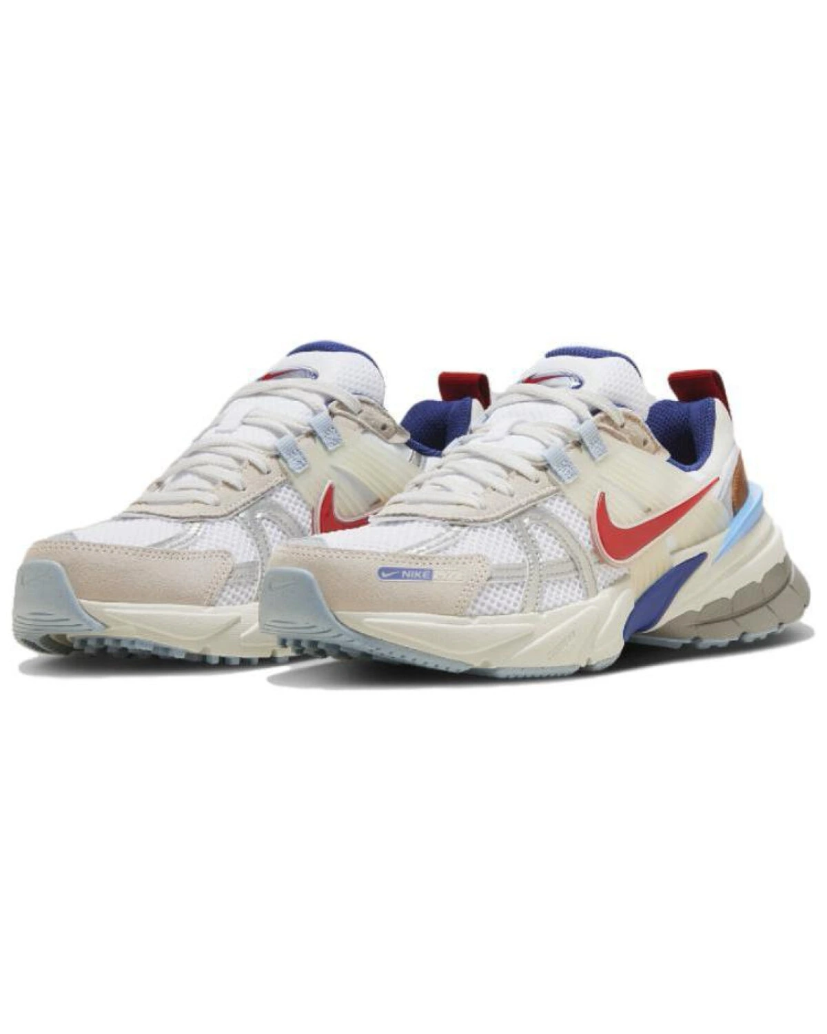 Nike V2K Run унисекс кроссовки белые с серым и красным картинка