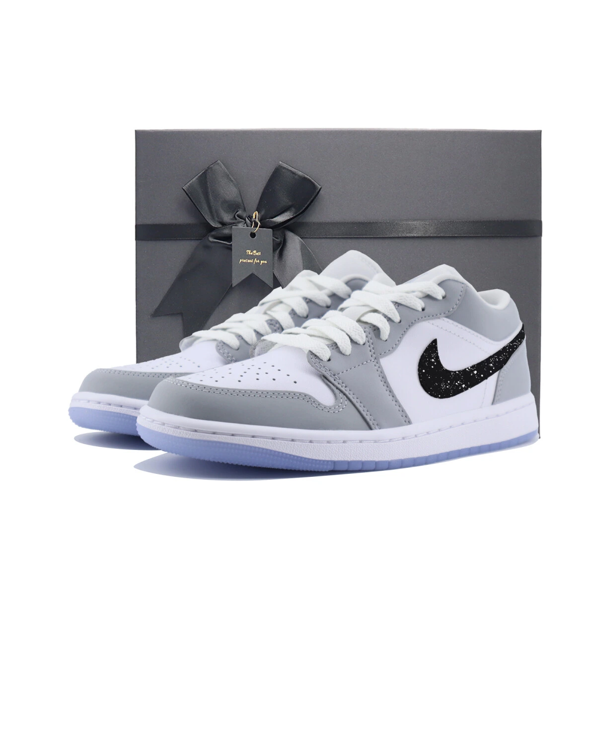 Jordan Air Jordan 1 женские кроссовки серые противоскользящие износостойкие картинка
