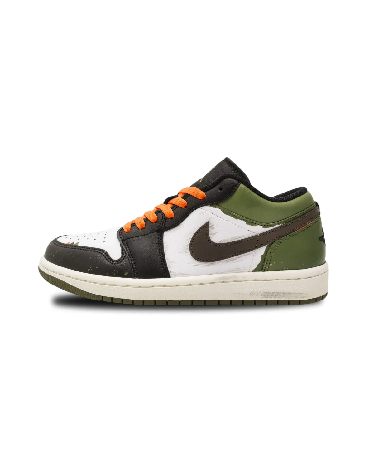 Jordan Air Jordan 1 “Medium Olive” унисекс кроссовки черно-белые-зеленые картинка