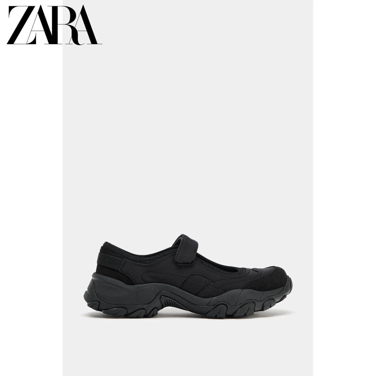 ZARA женские спортивные балетки на платформе с комбинированным верхом картинка