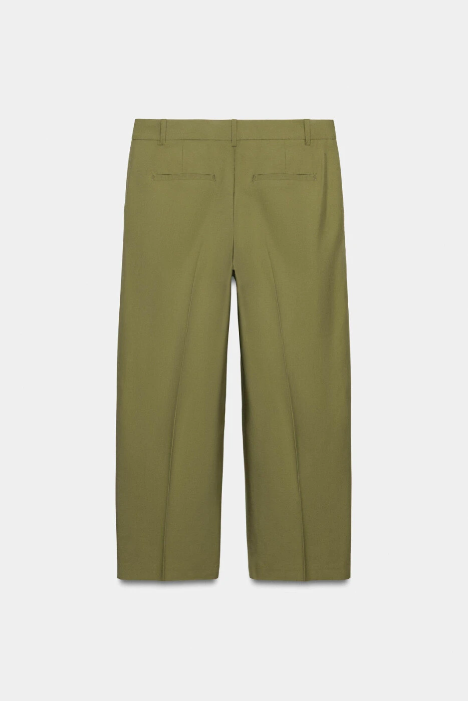 ZARA женские прямые брюки средней посадки хаки из хлопка и модала картинка
