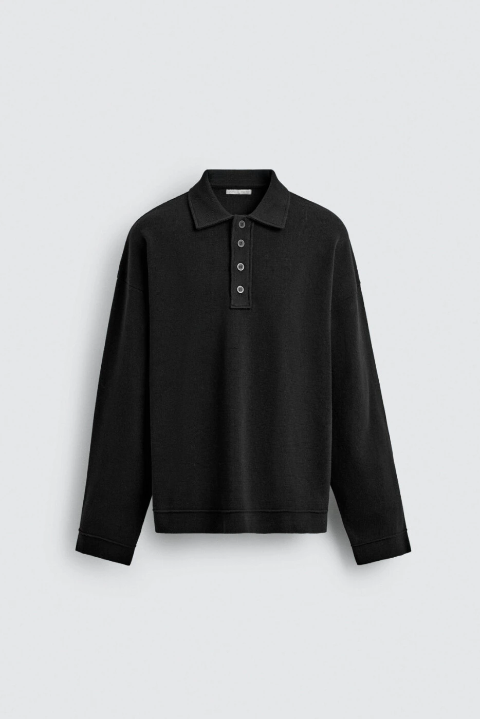 ZARA мужское хлопковое поло свободного кроя весна 2026 картинка