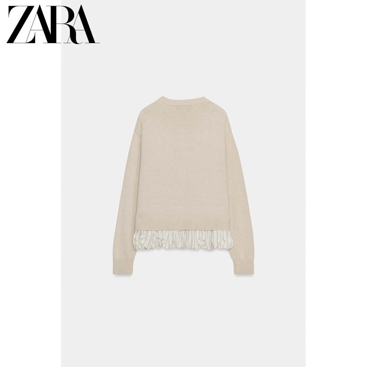 ZARA женский повседневный кардиган с длинным рукавом сплайсинг картинка
