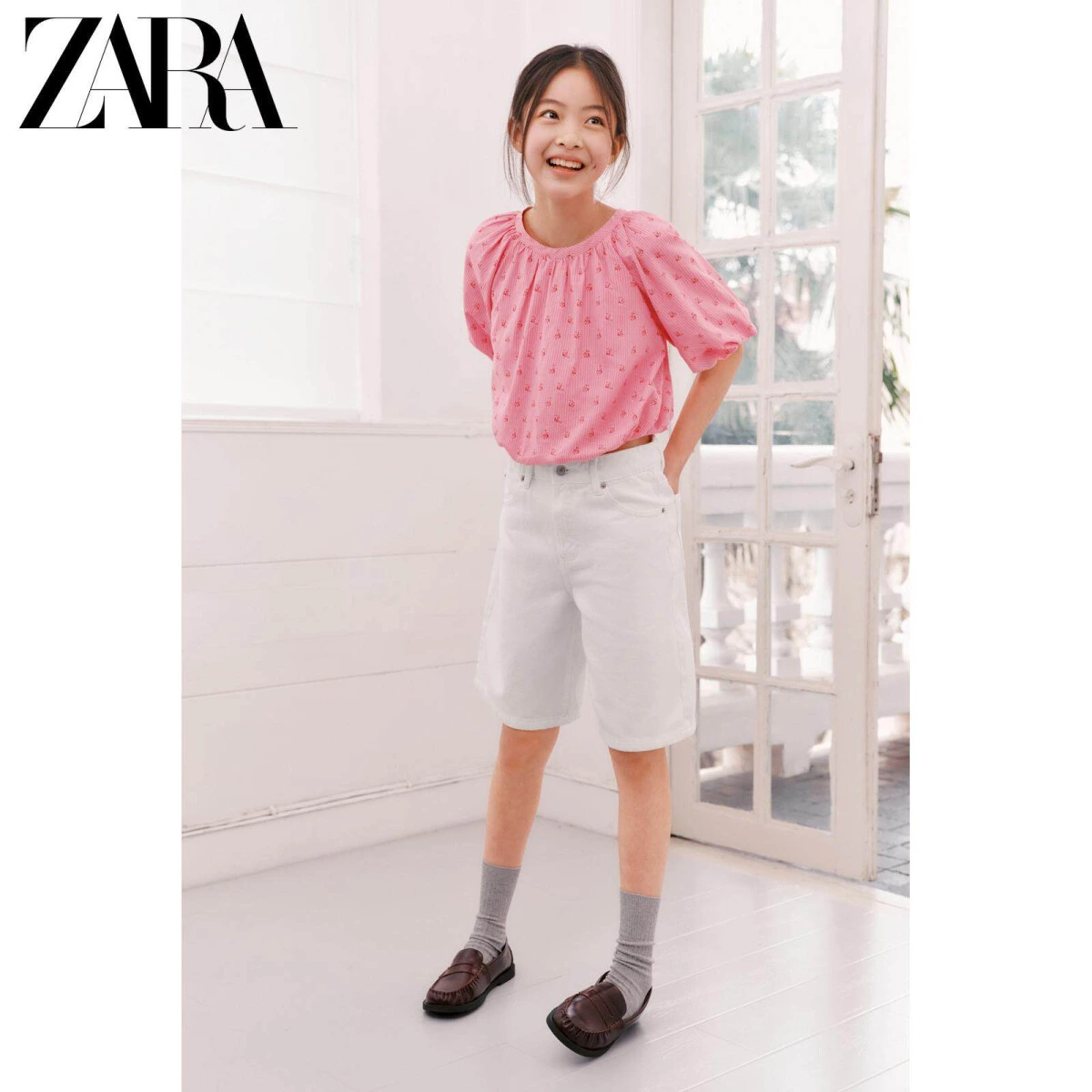 ZARA женские длинные джинсовые шорты повседневные простые картинка
