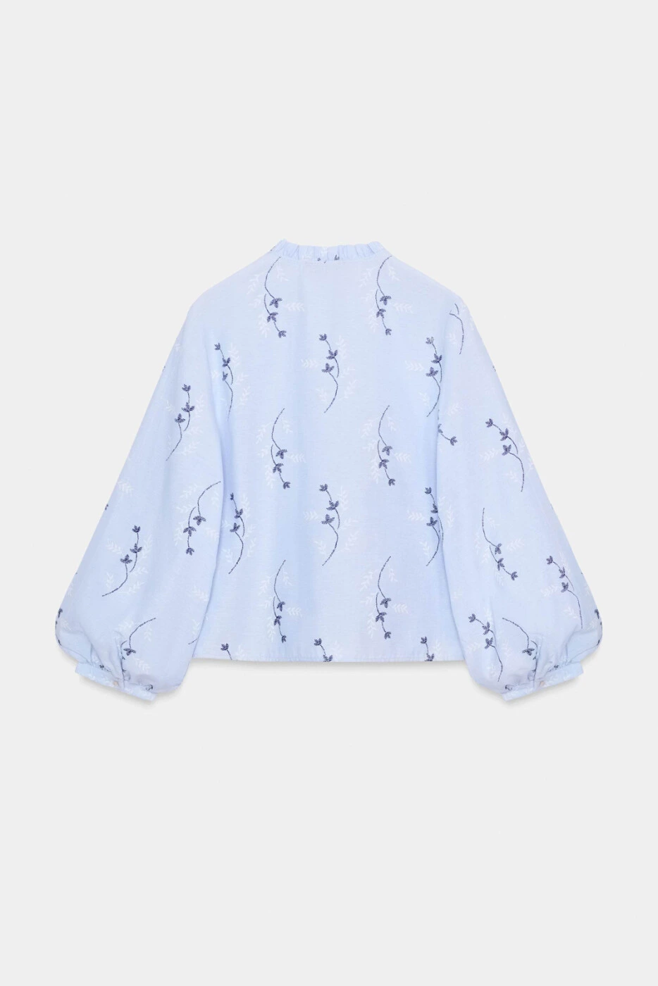 ZARA женская блузка с вышитым принтом и круглым вырезом картинка