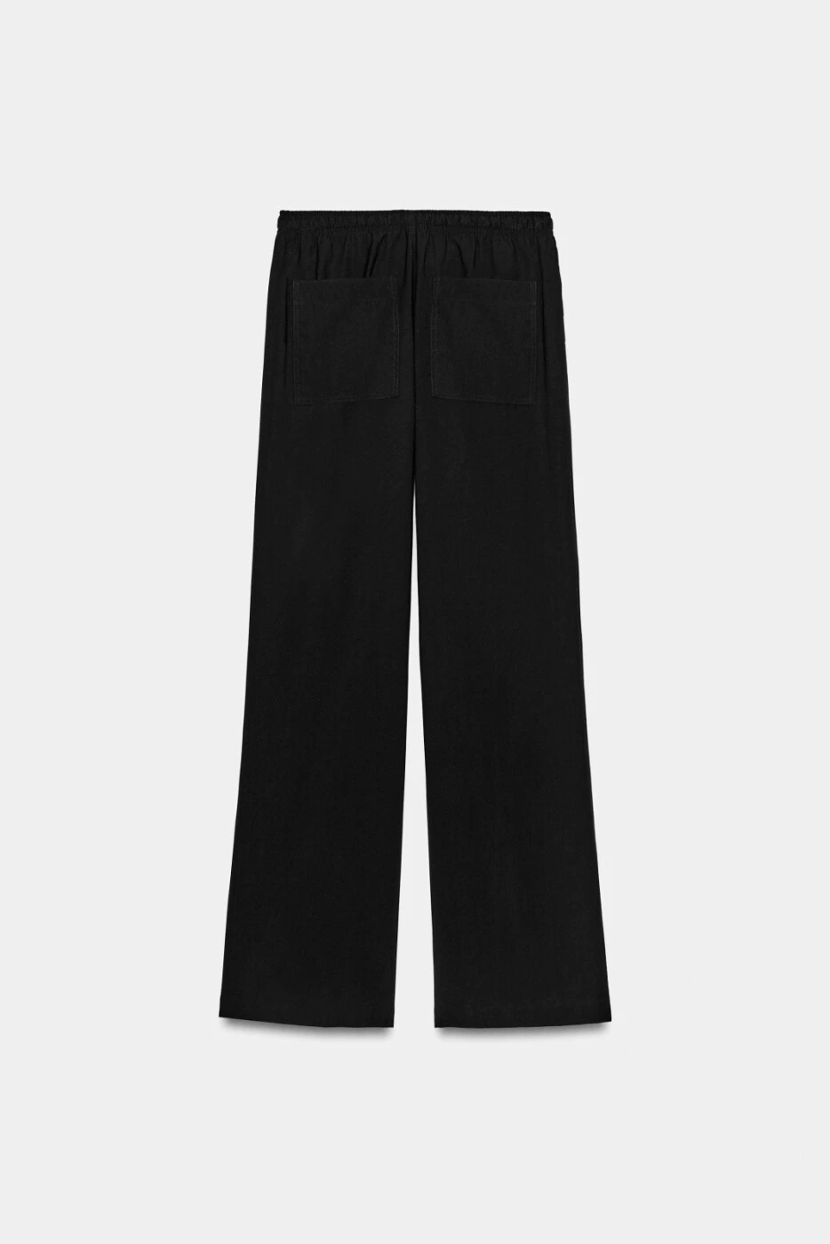 ZARA женские прямые брюки средней посадки эластичный пояс черные картинка