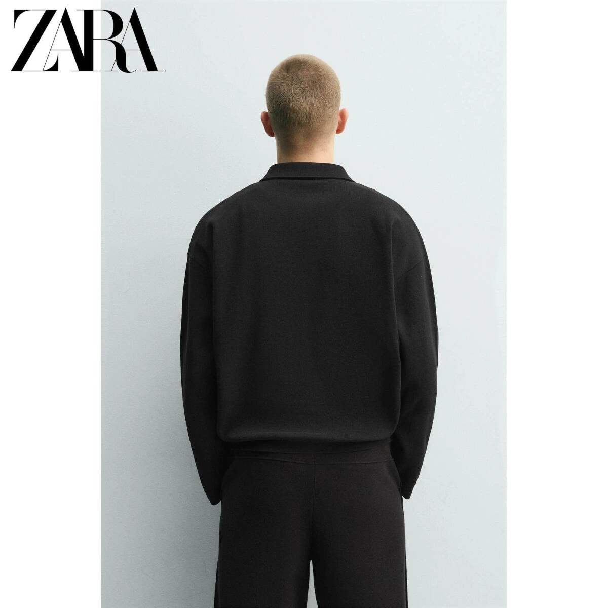 ZARA мужское хлопковое поло свободного кроя весна 2026 картинка