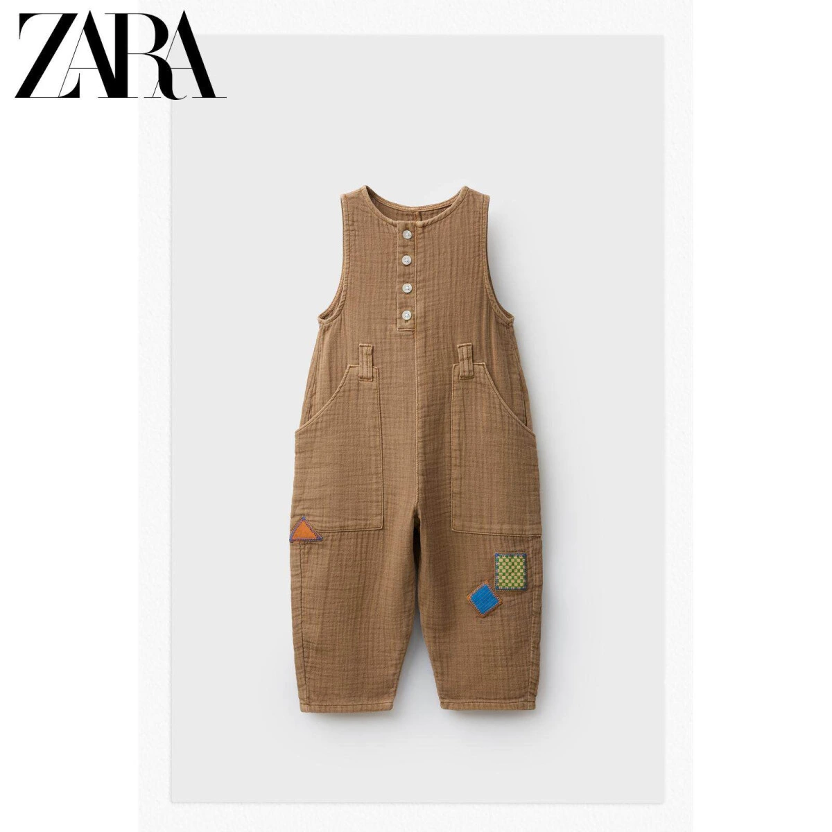 ZARA мужской комбинезон с подтяжками из 100% хлопка картинка