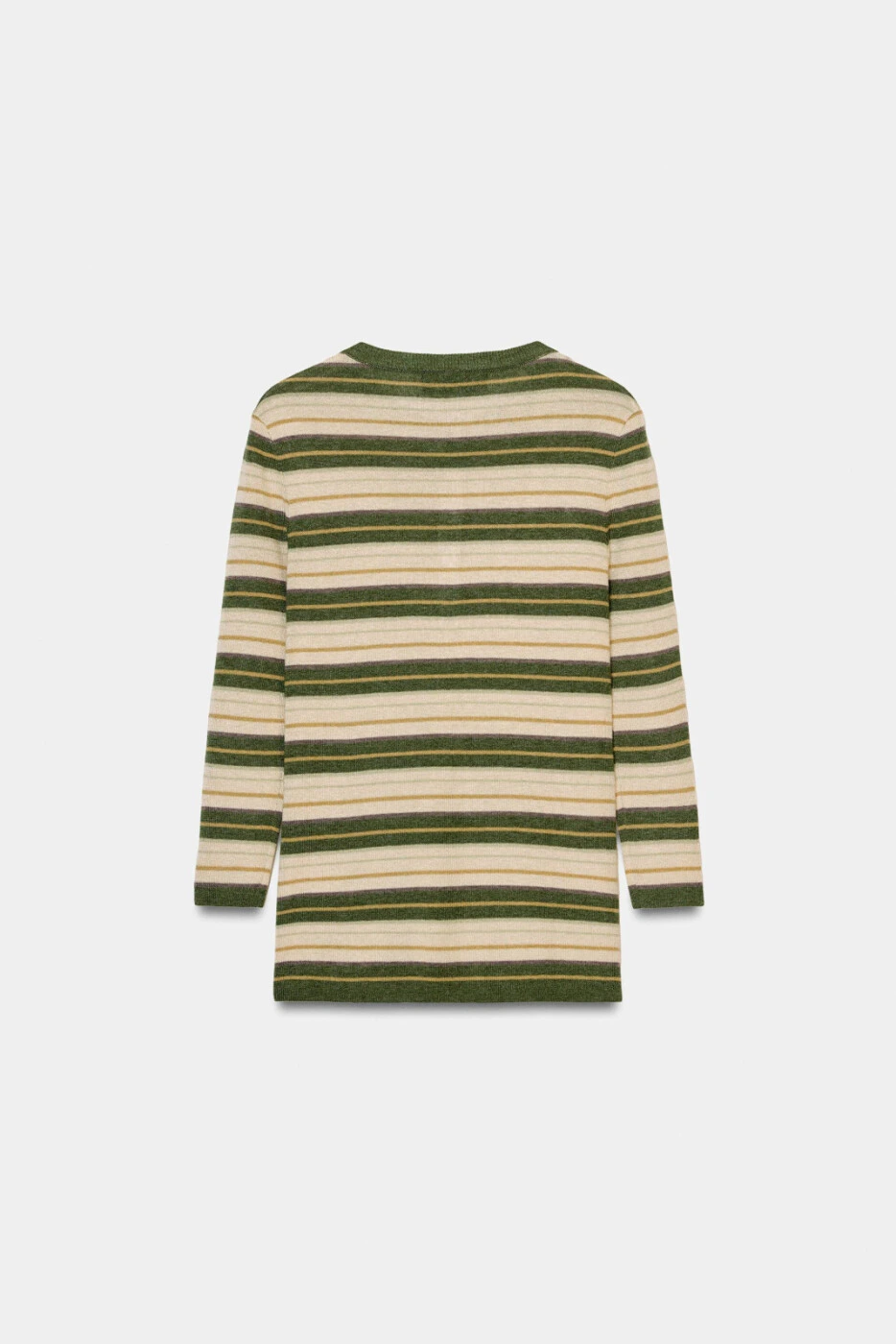 ZARA женский вязаный топ с круглым вырезом и рукавами ¾ в полоску картинка
