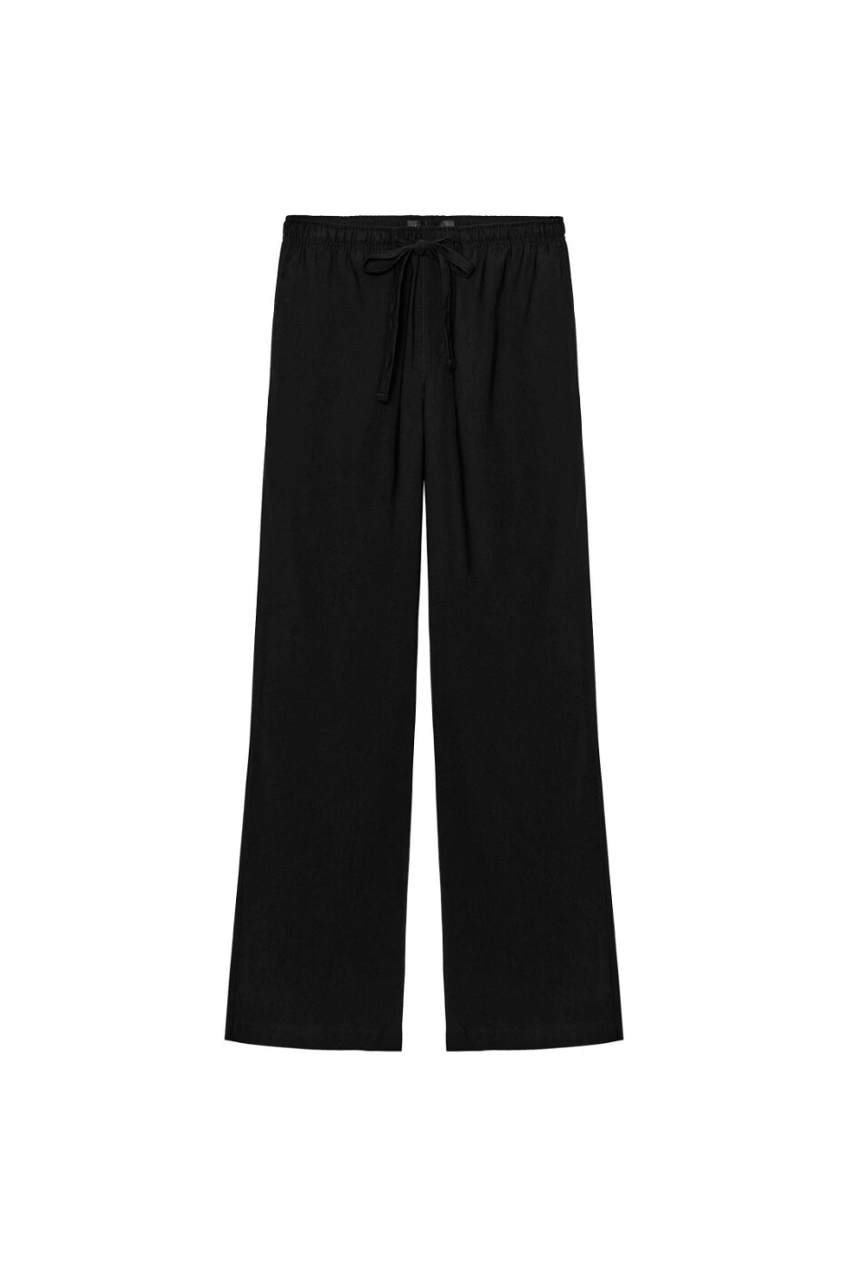 ZARA женские прямые брюки средней посадки эластичный пояс черные картинка