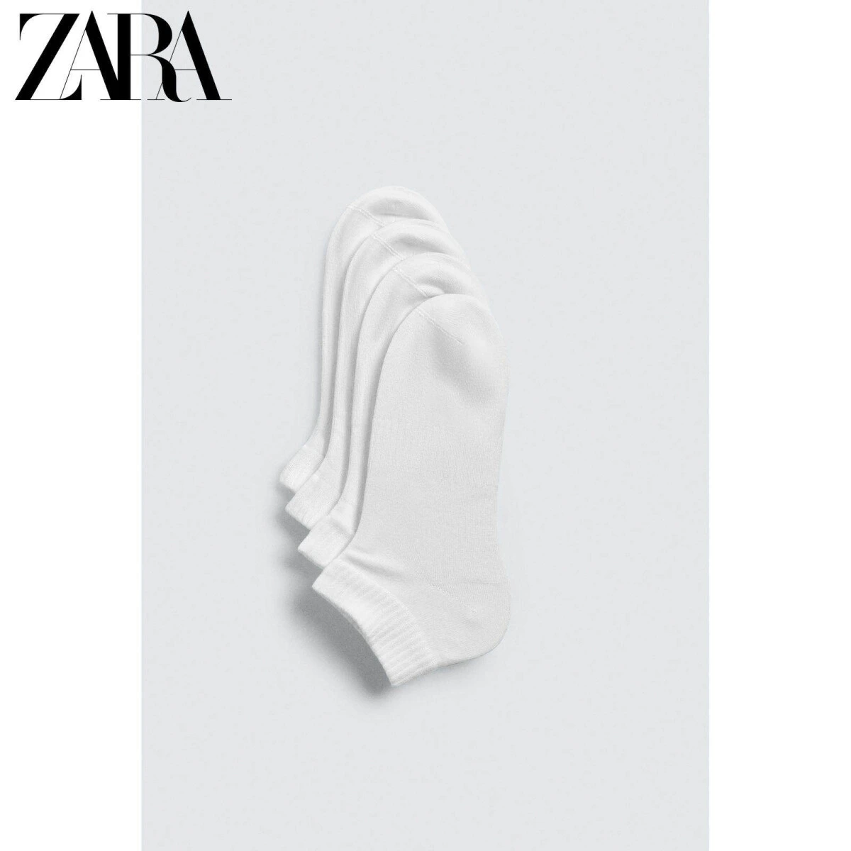 ZARA мужские хлопковые носки до щиколотки 4 пары серые картинка