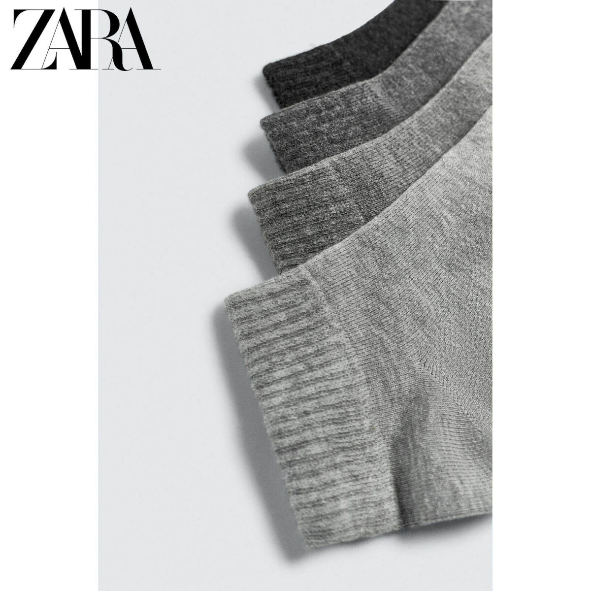 ZARA мужские хлопковые носки до щиколотки 4 пары серые картинка