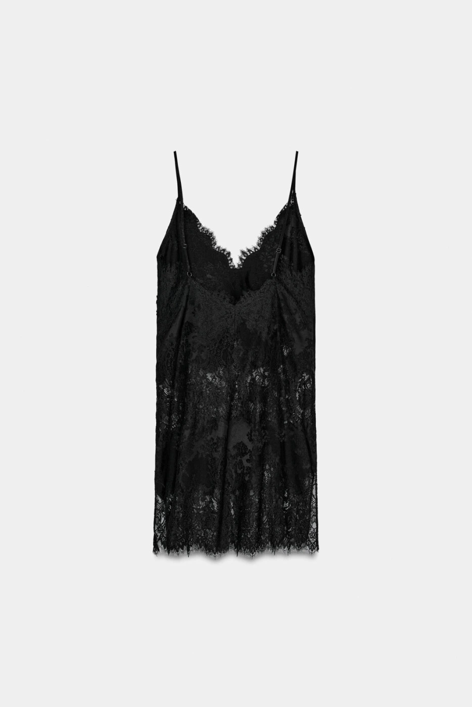 ZARA женский длинный топ на бретелях с V-вырезом и леяром черный картинка