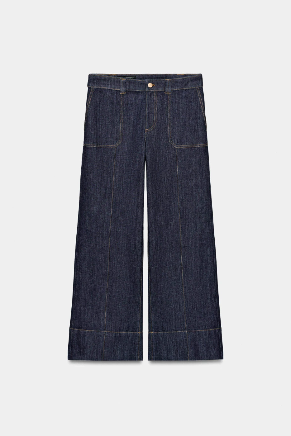 ZARA Z1975 женские средние свободные джинсы широкие с хлопком и эластаном картинка